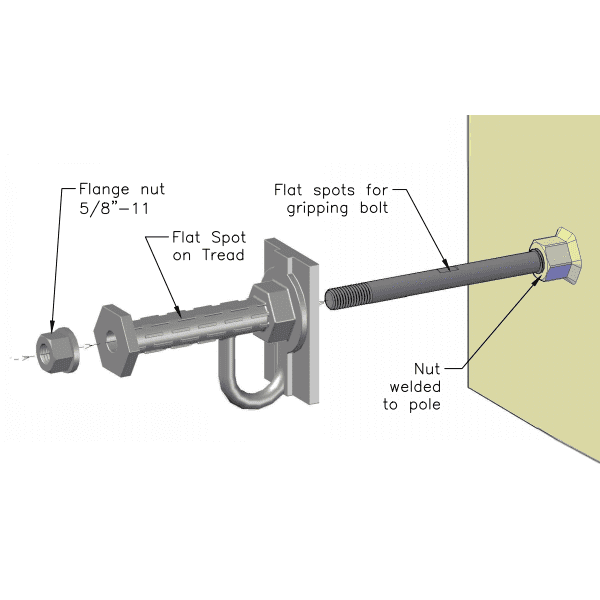 Steel Pole Climbing Step With Fall Arrest Loop